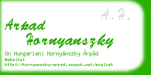 arpad hornyanszky business card