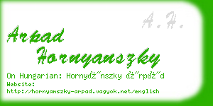 arpad hornyanszky business card